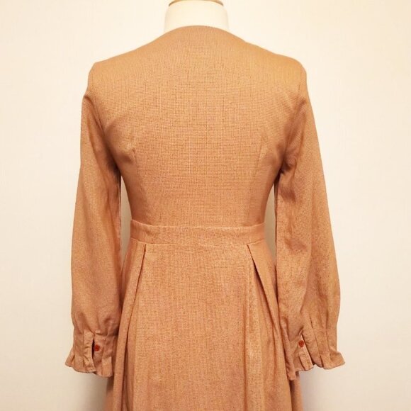 Vintage BOHO button down Shirt Dress Gingham Plaid Fit & Flare Day Dress - Picture 6 of 16